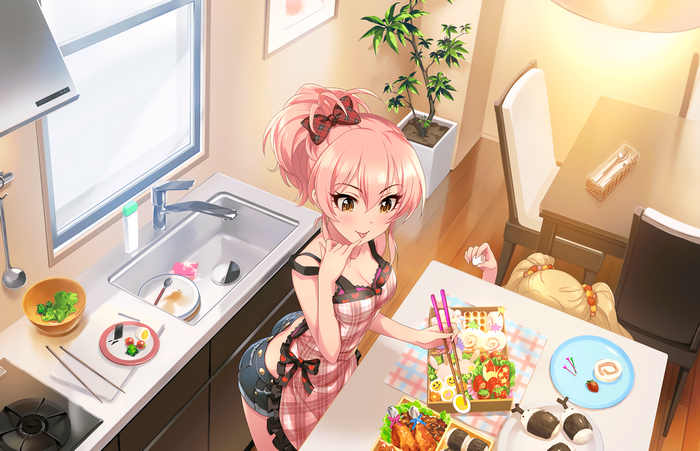 Mika Jougasaki preparing bento boxes in a kitchen