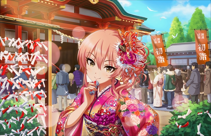 Mika Jougasaki in Kimono at Shrine
