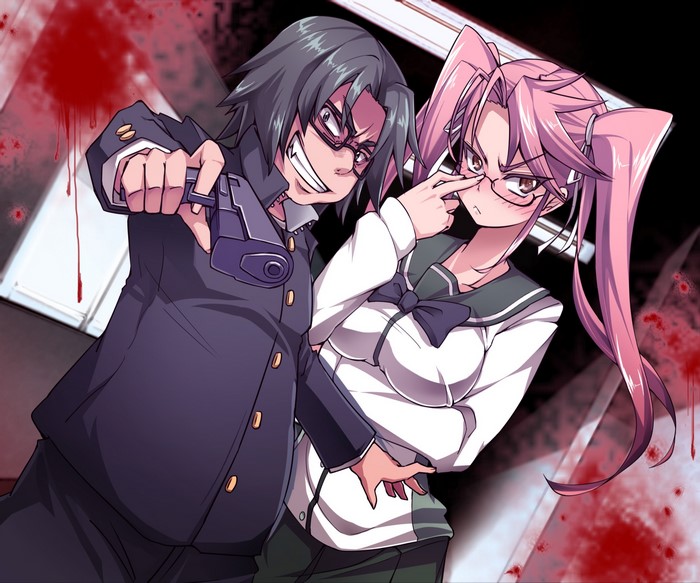 Saya Takagi with a gun
