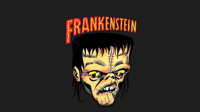 Frankenstein Monster Head with Title