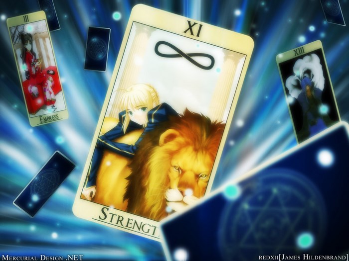 Saber from Fate/Stay Night with Tarot Cards