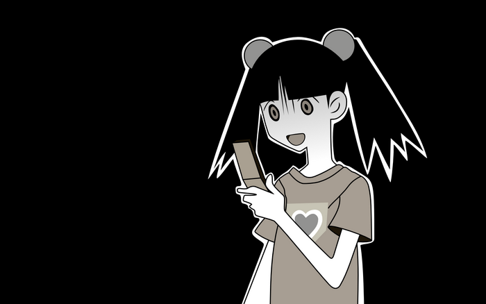 Meru Otonashi holding a phone
