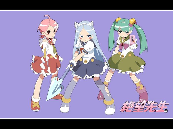 Three anime girls from Sayonara, Zetsubou-Sensei