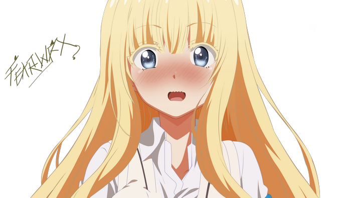 Blushing Blonde Anime Girl Juliet Persia