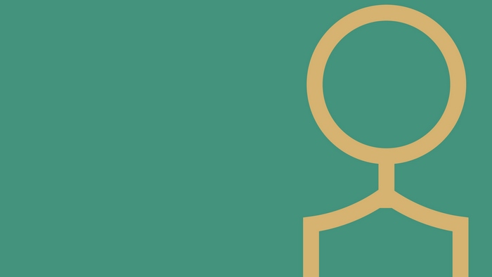 Abstract symbol on a teal background