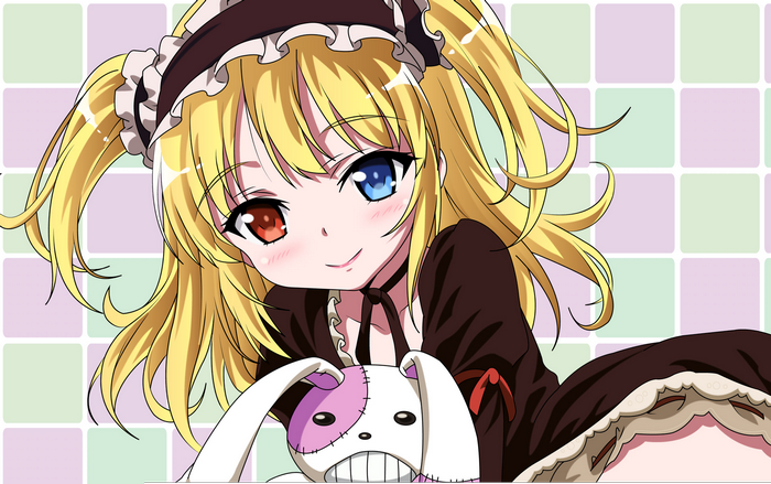 Kobato Hasegawa with a stuffed rabbit
