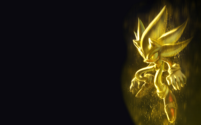 Glowing Super Sonic in Dynamic Golden Aura