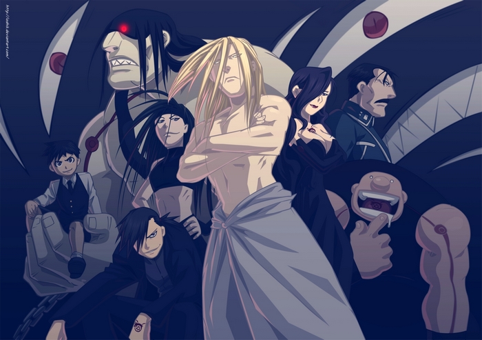 Fullmetal Alchemist characters group portrait