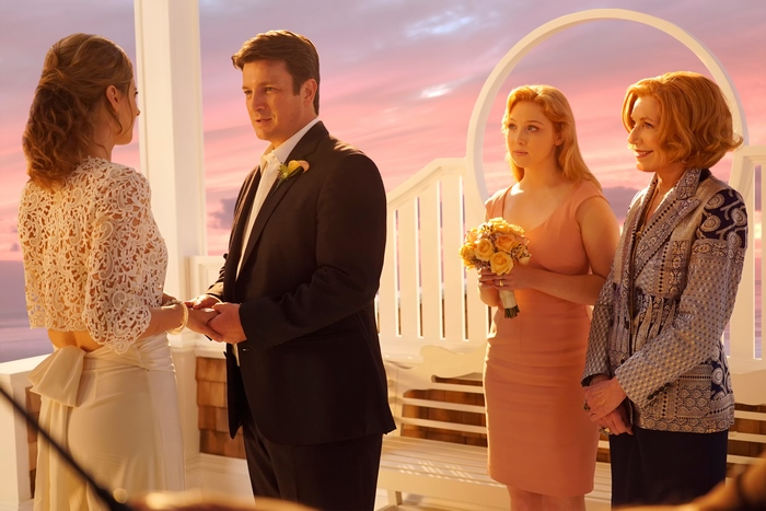 Richard Castle and guests at a wedding