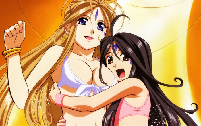 Belldandy and Urd from Ah! My Goddess