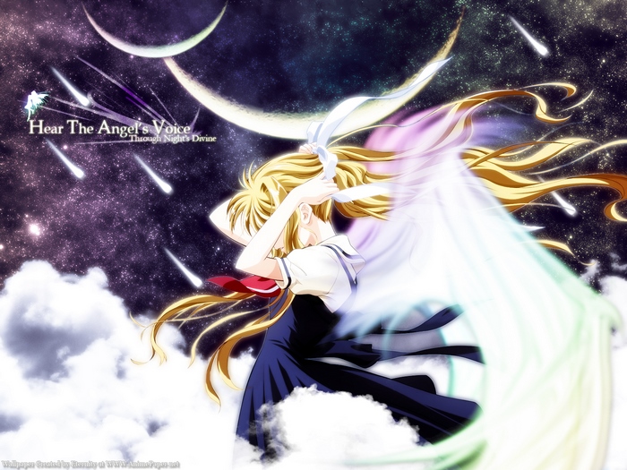 Belldandy from Ah! My Goddess in space