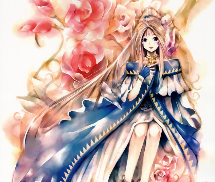 Belldandy from Ah! My Goddess with Roses