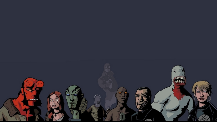 Hellboy and other characters from Hellboy