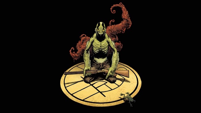 Abe Sapien with Shotgun and Tentacles