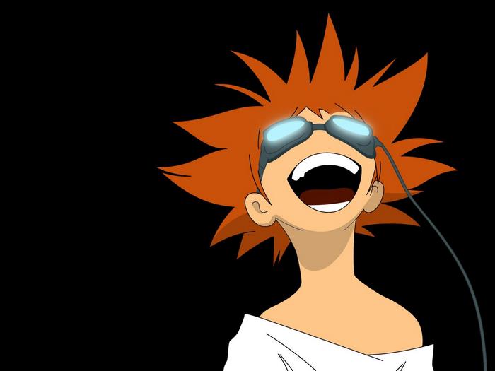 Edward from Cowboy Bebop laughing