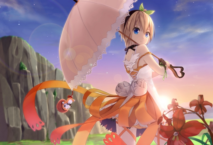 Edna from Tales of Zestiria holding an umbrella