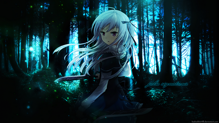 Julie Sigtuna in a dark forest