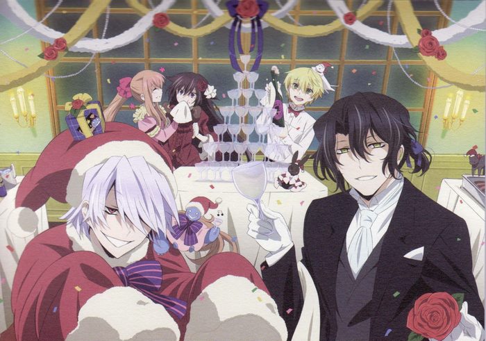 Oz Vessalius and friends at a Christmas party