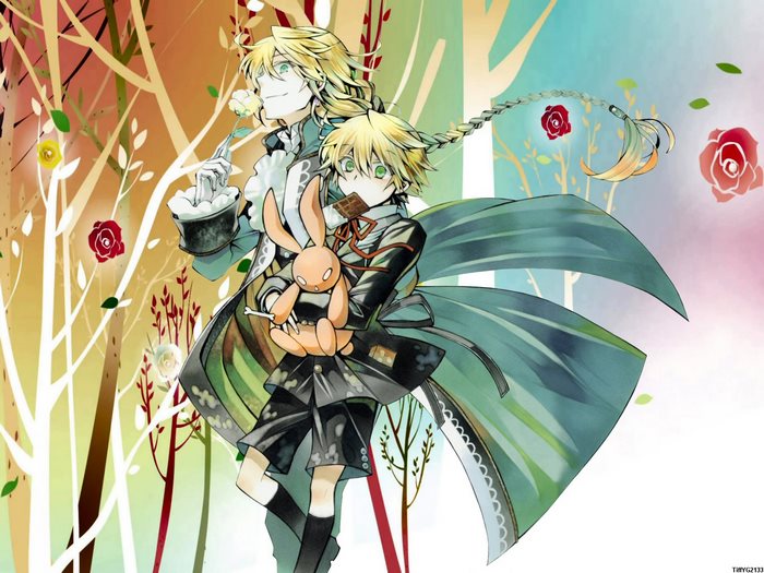 Oz Vessalius with a rabbit and chocolate