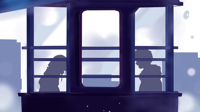 Chizuru Hishiro looking out a window