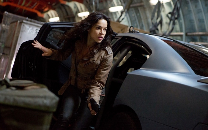 Letty Ortiz from Fast & Furious exiting a car