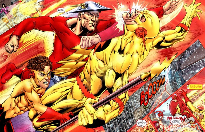 The Flash characters fighting Zoom