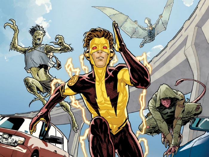 Kid Flash and villains from DC Comics