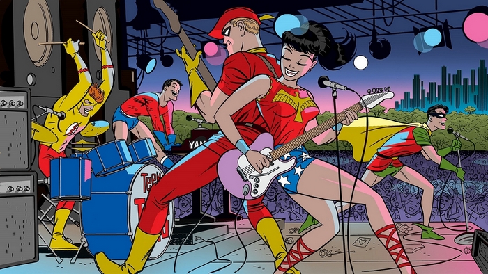 Teen Titans performing on stage at an outdoor concert