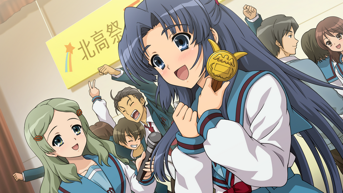 Ryoko Asakura and friends at a festival