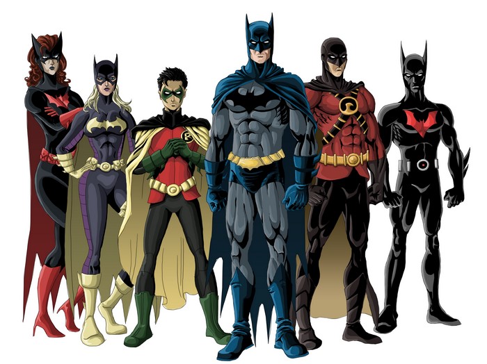 Batman characters group illustration