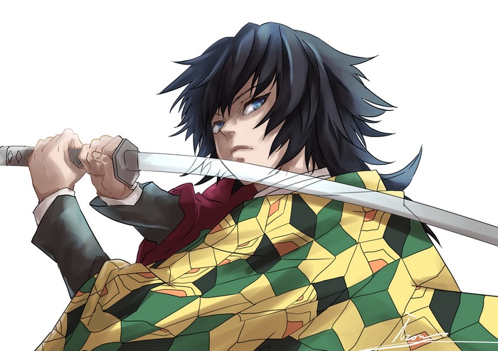 Giyuu Tomioka from Demon Slayer holding a sword