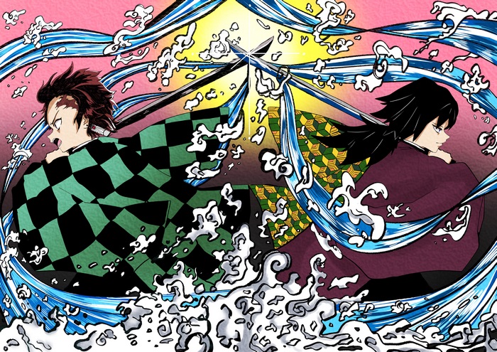 Tanjiro and Giyuu from Demon Slayer