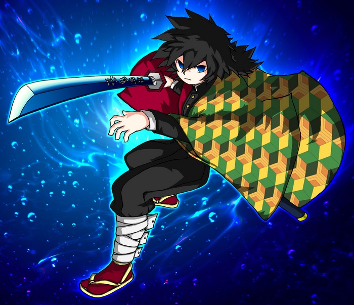 Giyuu Tomioka in Action with Sword
