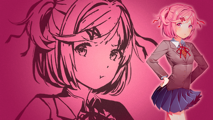 Natsuki from Doki Doki Literature Club! with sketch