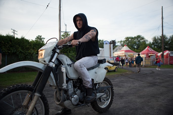 Luke from The Place Beyond the Pines on a motorcycle