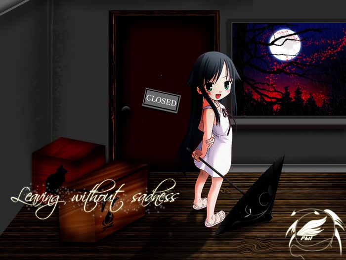 Saya from Saya No Uta with umbrella