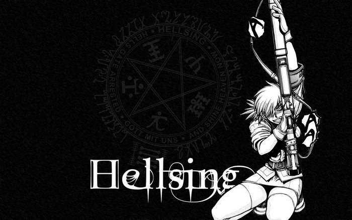 Seras Victoria from Hellsing with a rifle