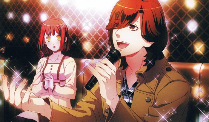 Nanami Haruka singing with a microphone