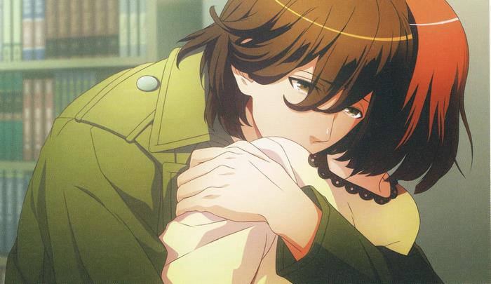 Nanami Haruka embracing another character