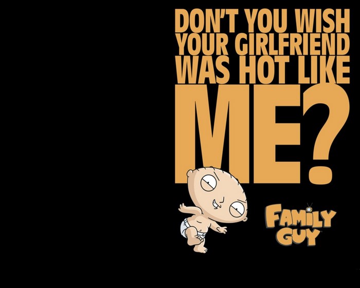 Stewie Griffin from Family Guy text graphic