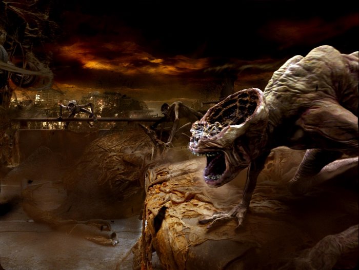 Constantine creatures in a desolate landscape