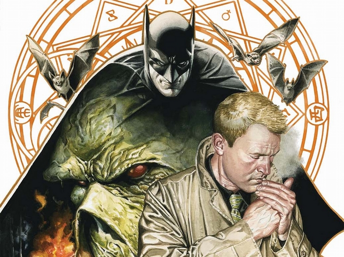 Batman, Swamp Thing, and John Constantine