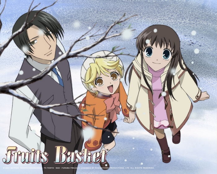 Fruits Basket characters in snow