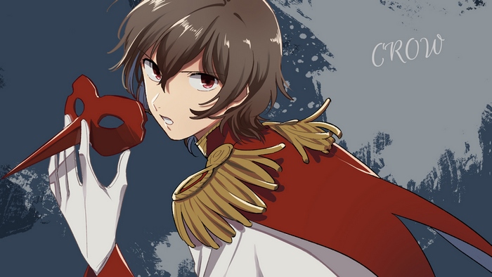 Goro Akechi from Persona 5 holding a mask
