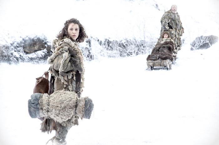 Meera Reed and companions in the snow