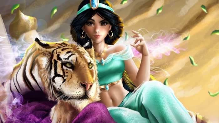 Princess Jasmine with Rajah