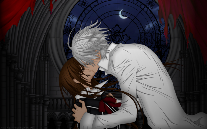 Zero Kiryu and Yuki Cross kissing