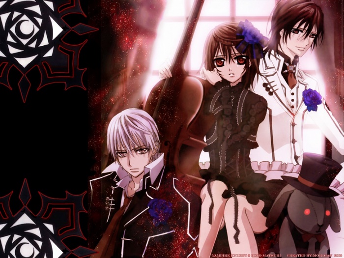 Yuki Cross and male vampires from Vampire Knight