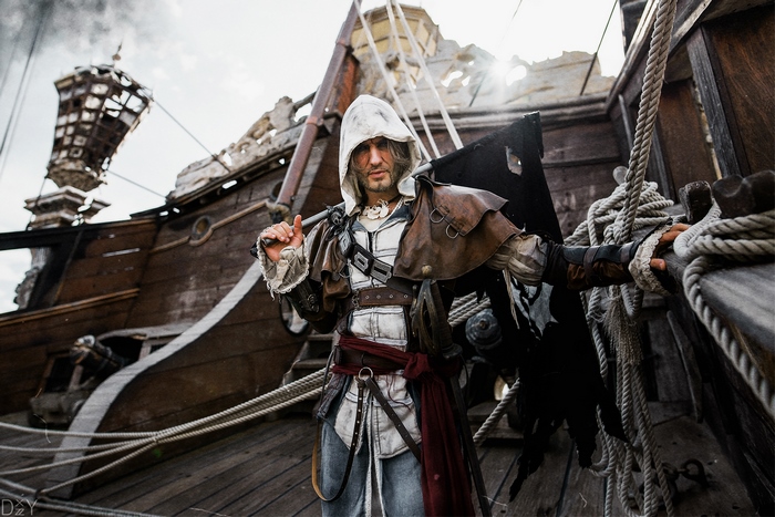 Edward Kenway from Assassin's Creed IV: Black Flag on a ship