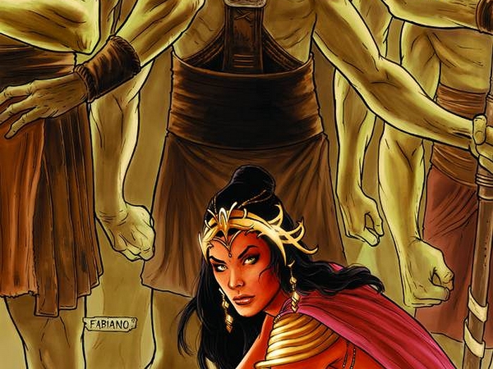 Dejah Thoris with multiple figures